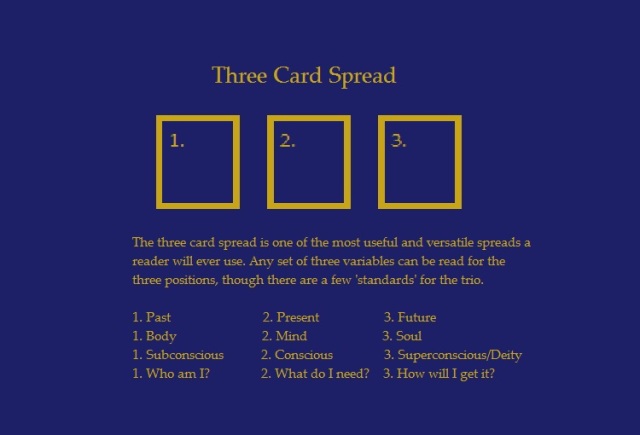 Tarot Layout: the Three Card Spread | EnlightenmentTarot